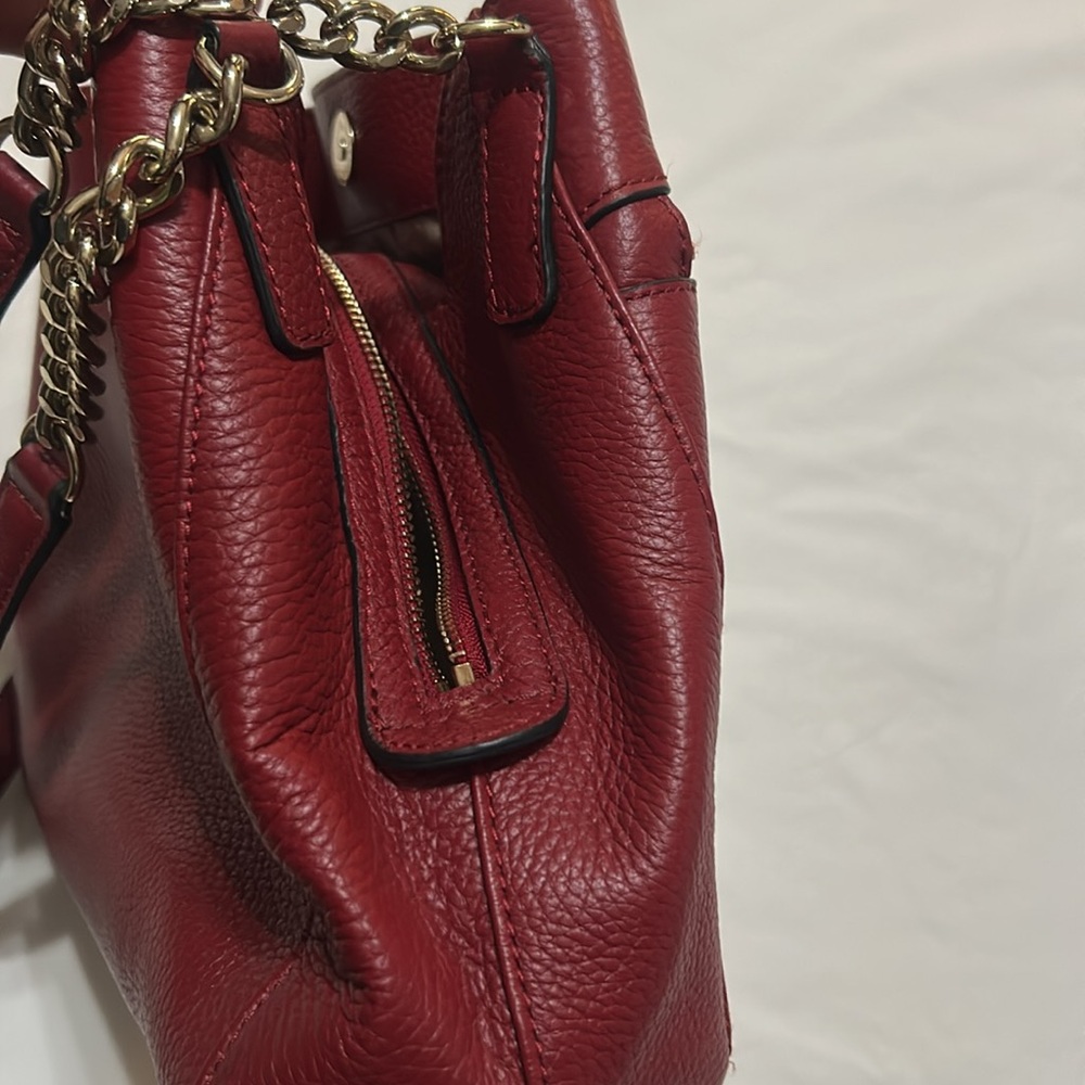 Karl Lagerfeld Red Genuine Leather Shoulder Bag - Picture 6 of 9